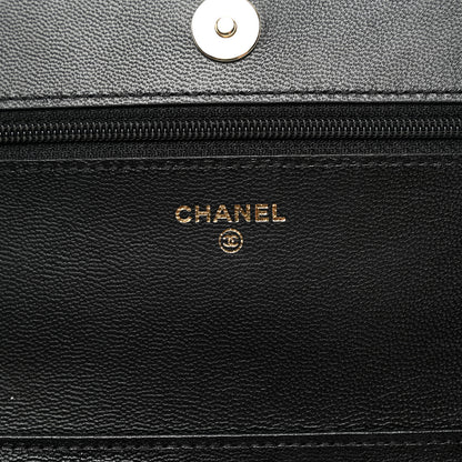 Chanel Goatskin Quilted Quilted Like A Wallet Wallet On Chain WOC Black 7 of 11