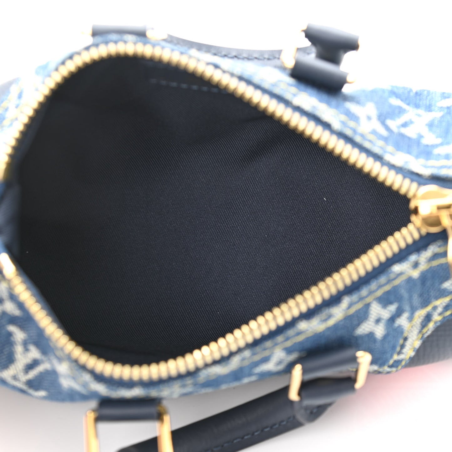 Taurillon Monogram Denim Drip Keepall XS Blue