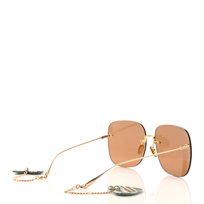 Gucci Acetate Detachable Charm Square Frame Sunglasses GG1148S Brown 4 of 7