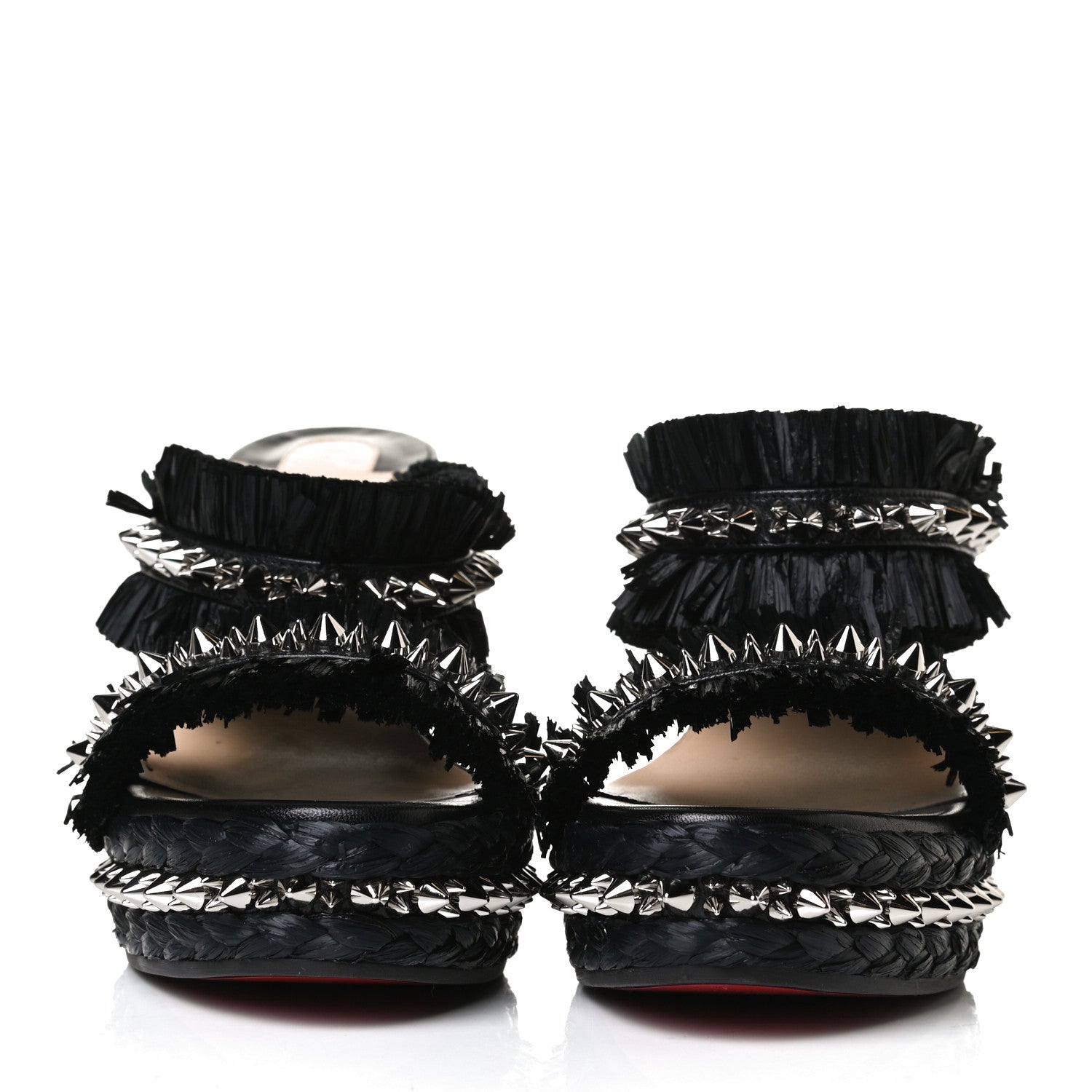 Christian Louboutin Voltinoudou 110mm Tie Cruise Raffia Spike Wedge 38 2 of 14
