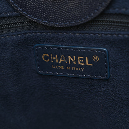 Chanel Caviar Small Studded Deauville Tote Navy 6 of 15