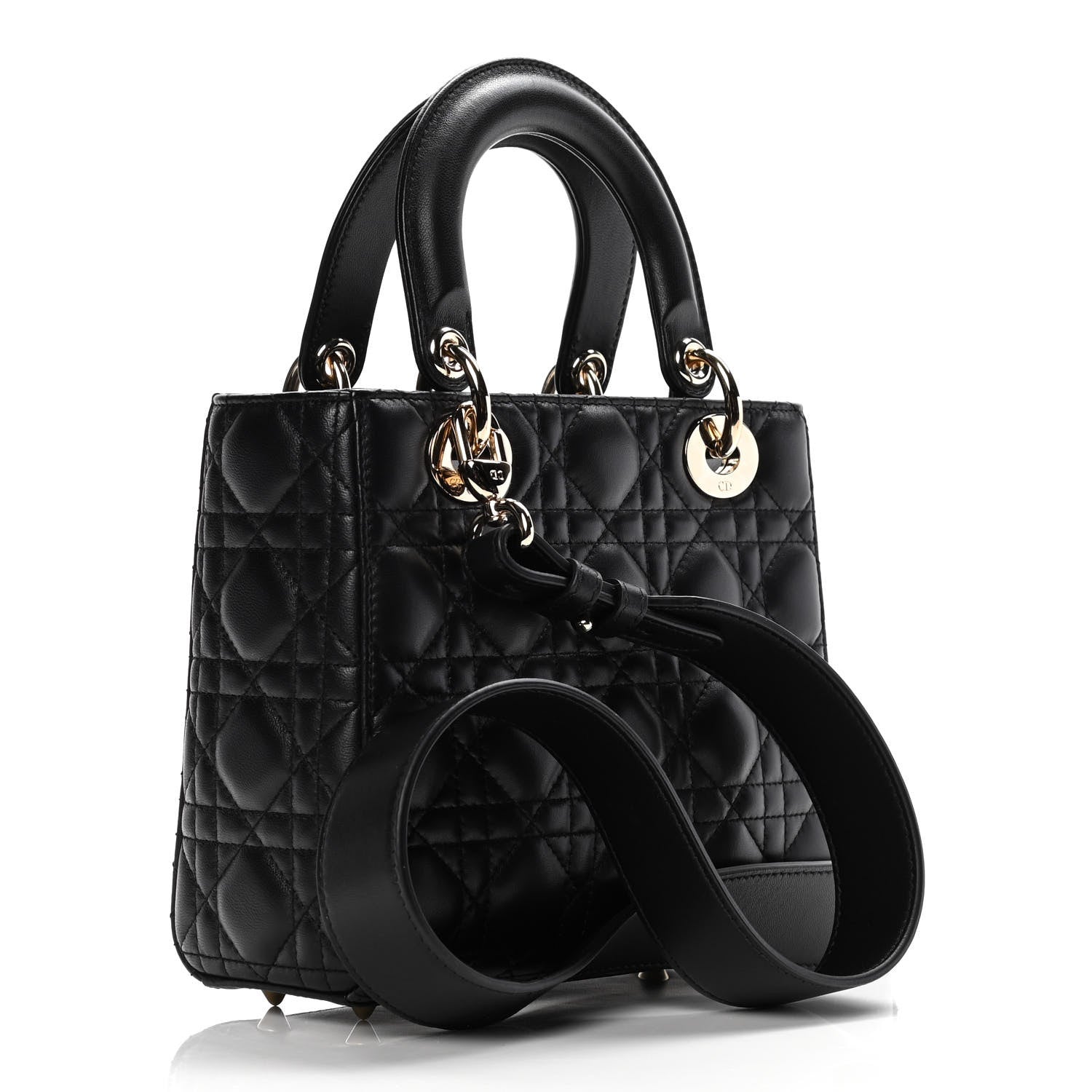 Christian Dior Lambskin Cannage Small Lucky Badges My Lady Dior Black 3 of 10