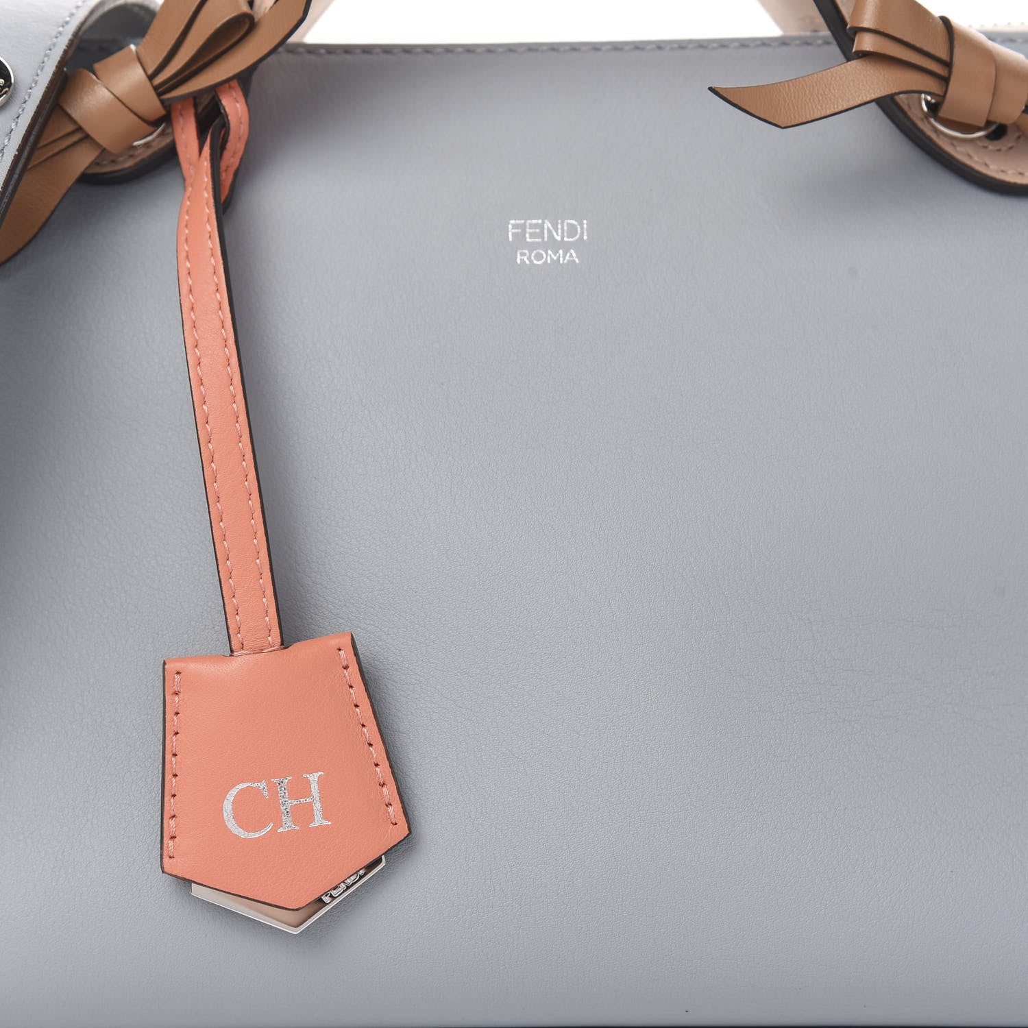 Fendi Vitello Dolce Knotted Medium By The Way Boston Bag Polvere Orzo Multicolor 10 of 10