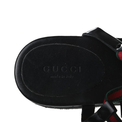 Gucci Nappa Web Wimbledon Thong Sandals 36.5 Black 7 of 9