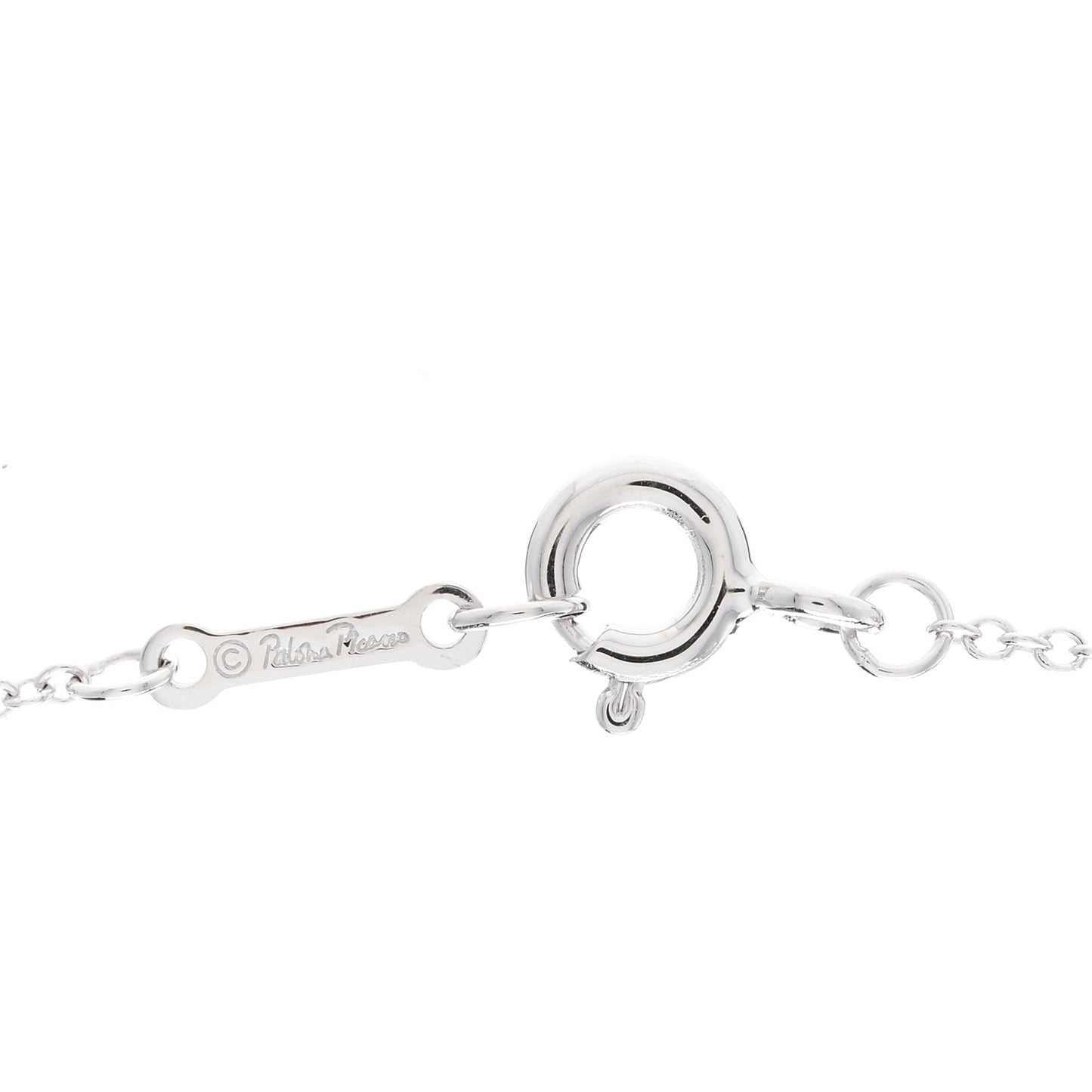 18K White Gold Diamond Mini Paloma Picasso Loving Heart Pendant Necklace