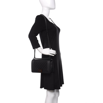 Chanel Calfskin Quilted Medium Boy Flap So Black 2 of 14