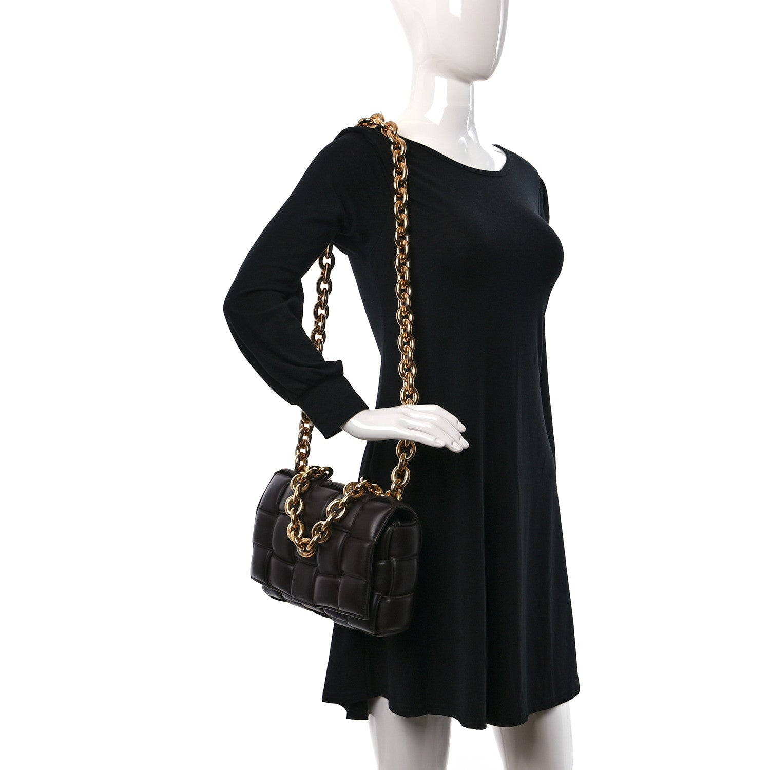 Bottega Veneta Lambskin Maxi Intreccio Padded Chain Cassette Crossbody Bag Fondant 2 of 11