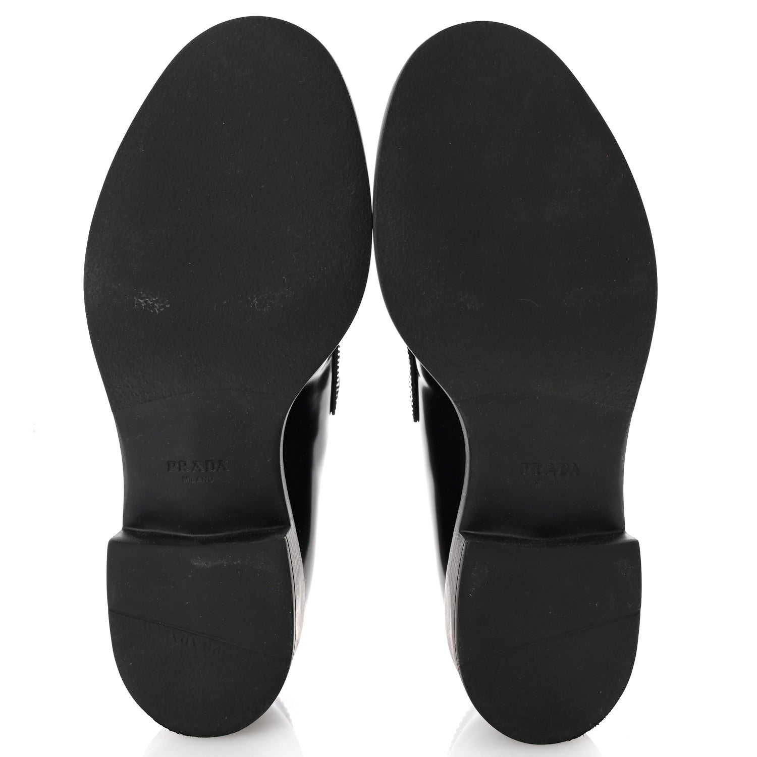 Prada Spazzolato Metal Triangle Logo 50mm Loafers 39 Black 6 of 10