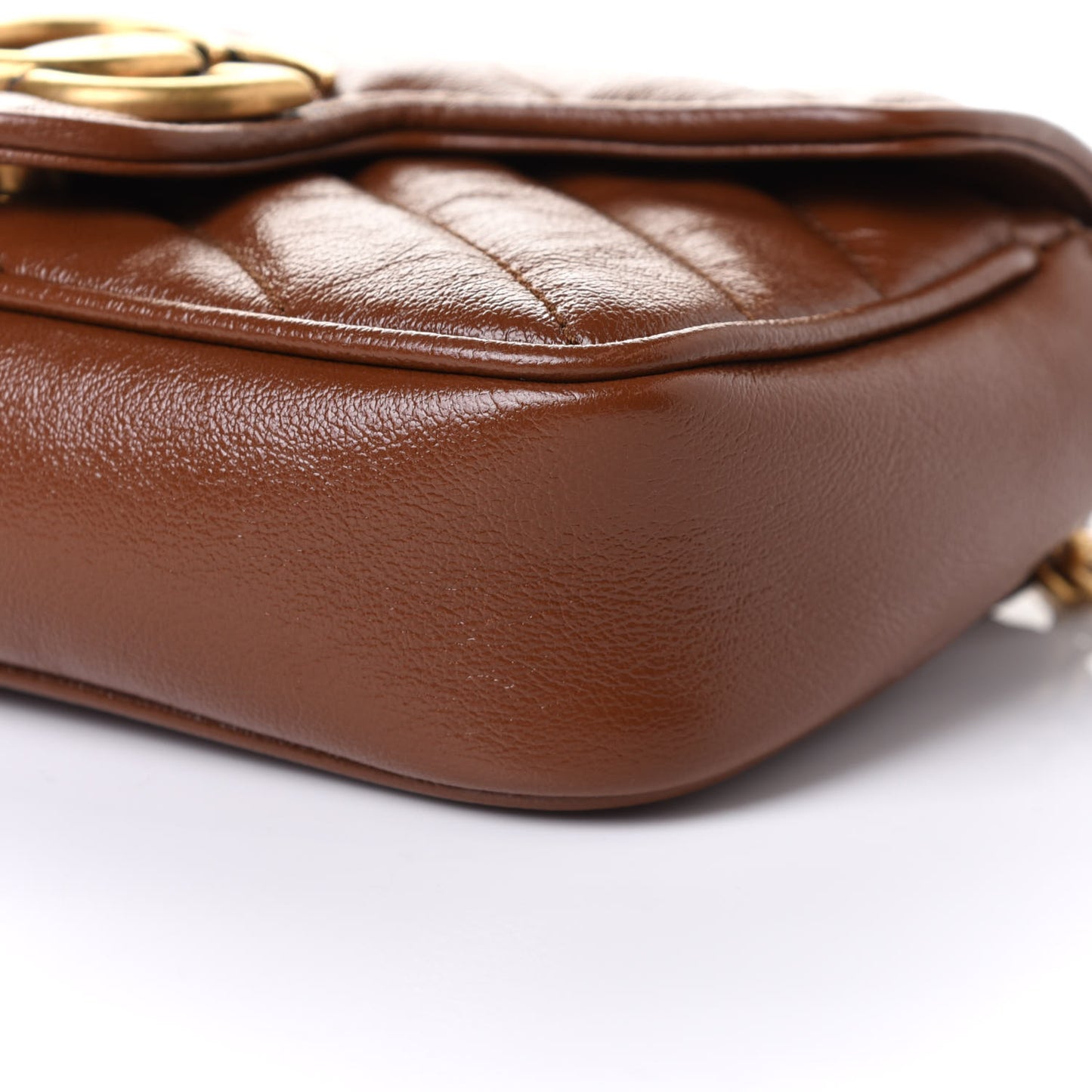 Azalea Calfskin Matelasse Diagonal Super Mini GG Marmont Shoulder Bag Cuir