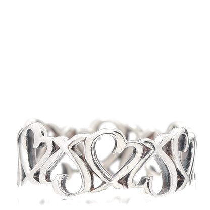 Tiffany Sterling Silver Paloma Picasso Loving Heart Band Ring 49 5 3 of 4