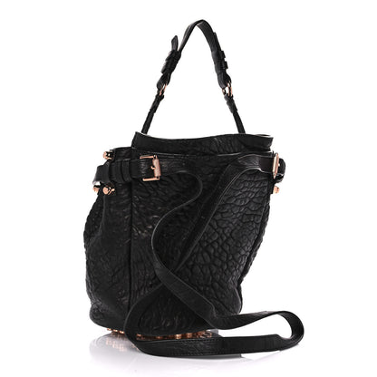 Alexander Wang Pebbled Lambskin Diego Bucket Black Rose Gold Hardware 3 of 8