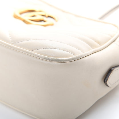 Gucci Calfskin Matelasse Small GG Marmont Chain Shoulder Bag White 11 of 18