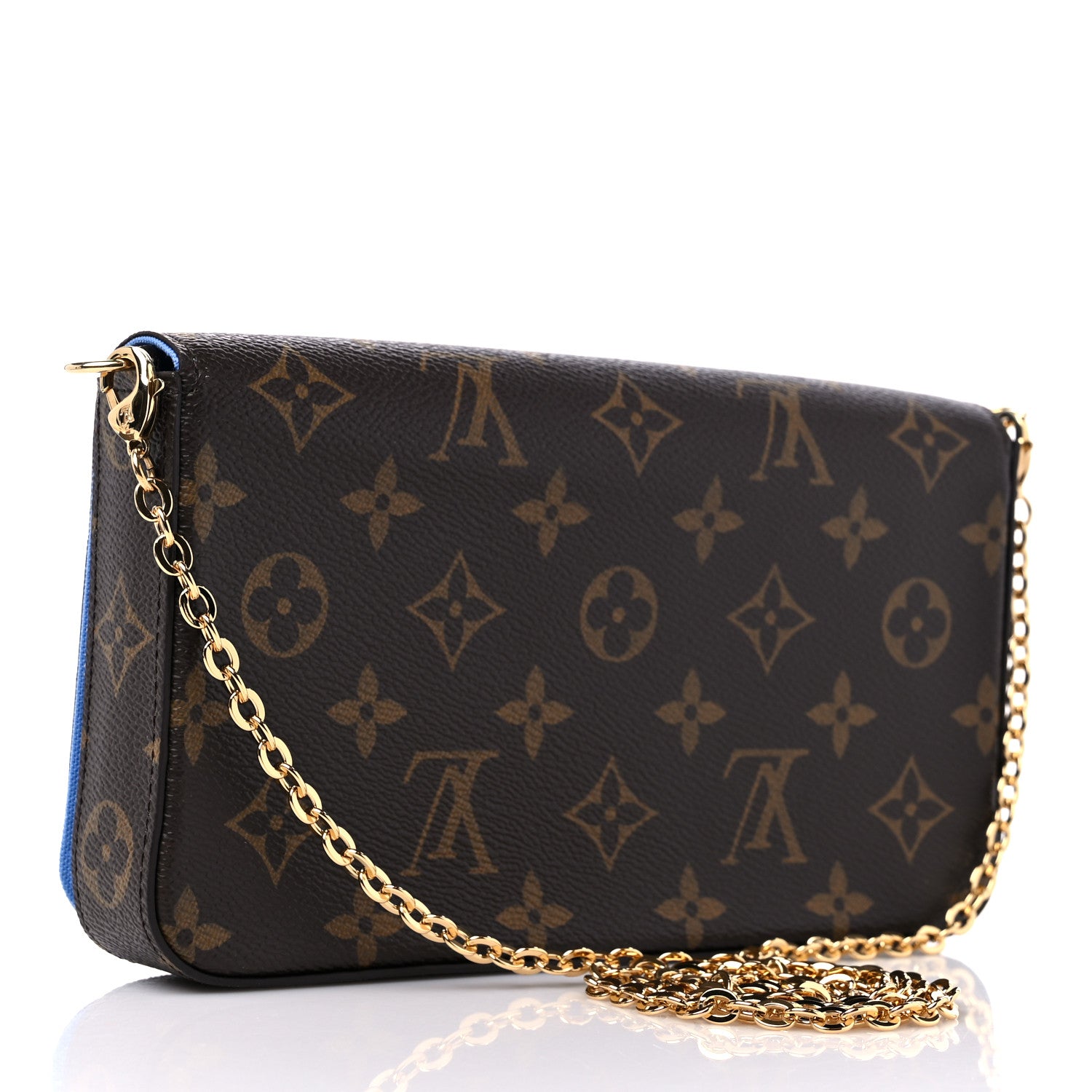 Louis Vuitton Monogram 2021 Christmas Animation China Wall Pochette Felicie Chain Wallet Myosotis Blue 3 of 9