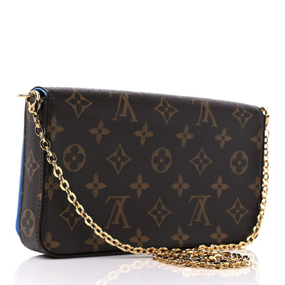 Louis Vuitton Monogram 2021 Christmas Animation China Wall Pochette Felicie Chain Wallet Myosotis Blue 3 of 9