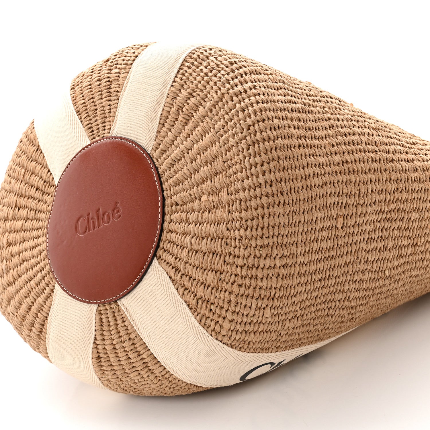 Chloe Raffia Large Woody Basket Bag White 9 of 9