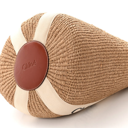 Chloe Raffia Large Woody Basket Bag White 9 of 9