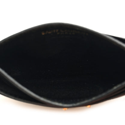Saint Laurent Grain De Poudre Matelasse Chevron Monogram Credit Card Case Black 5 of 8