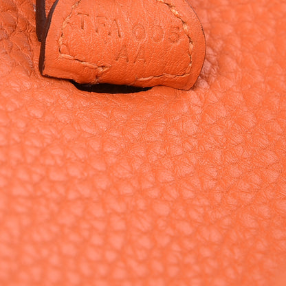 Hermes Taurillon Clemence Amazone Evelyne TPM Orange Poppy Craie 7 of 10