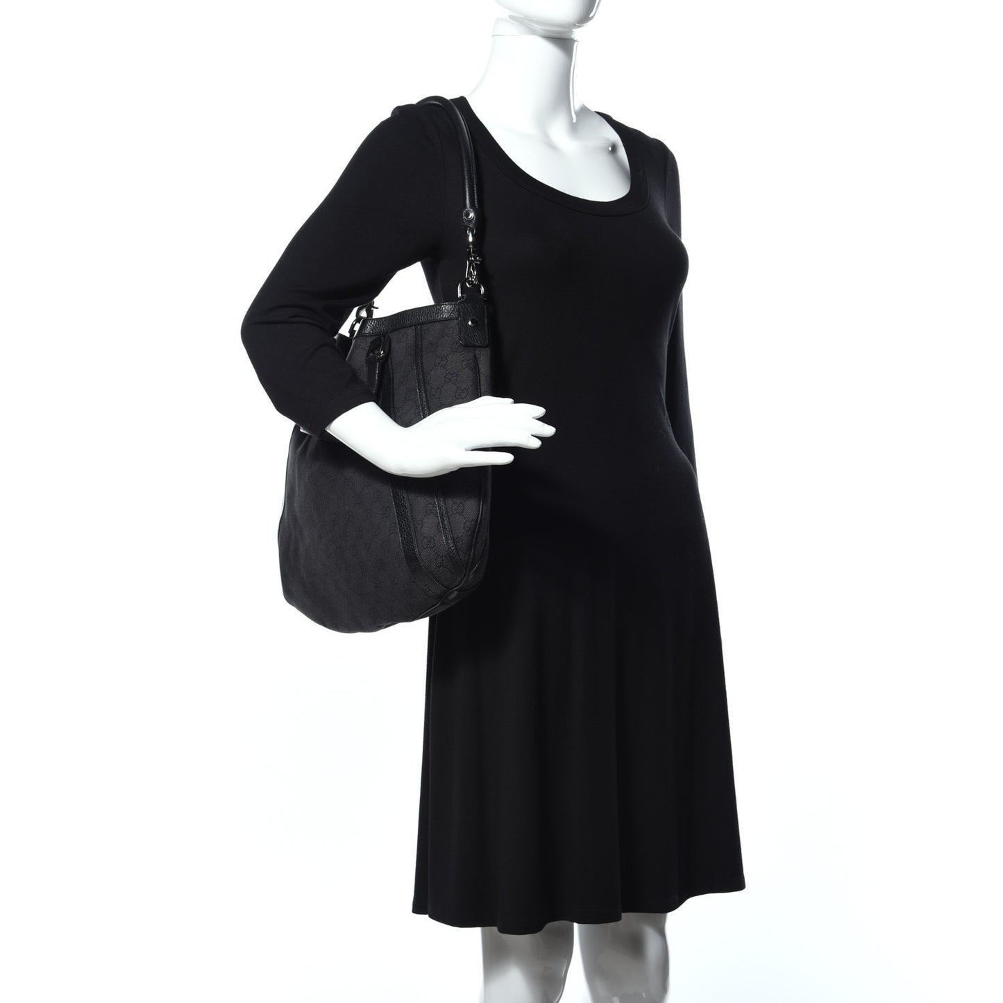 Monogram Medium Abbey Convertible Tote Black