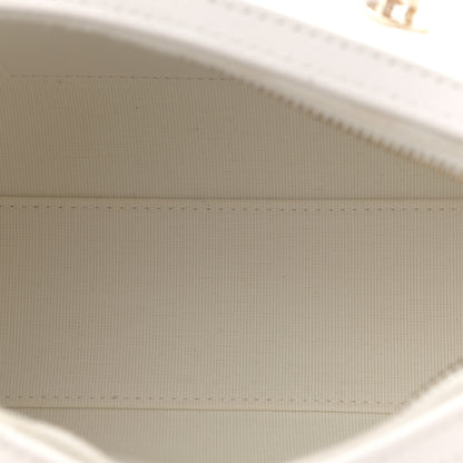 Chanel Caviar Quilted Barrel Clutch With Chain White 4 of 10