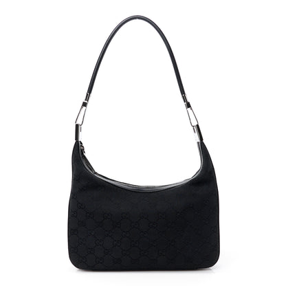 Gucci Monogram GG Small Clasp Hobo Black 1 of 12
