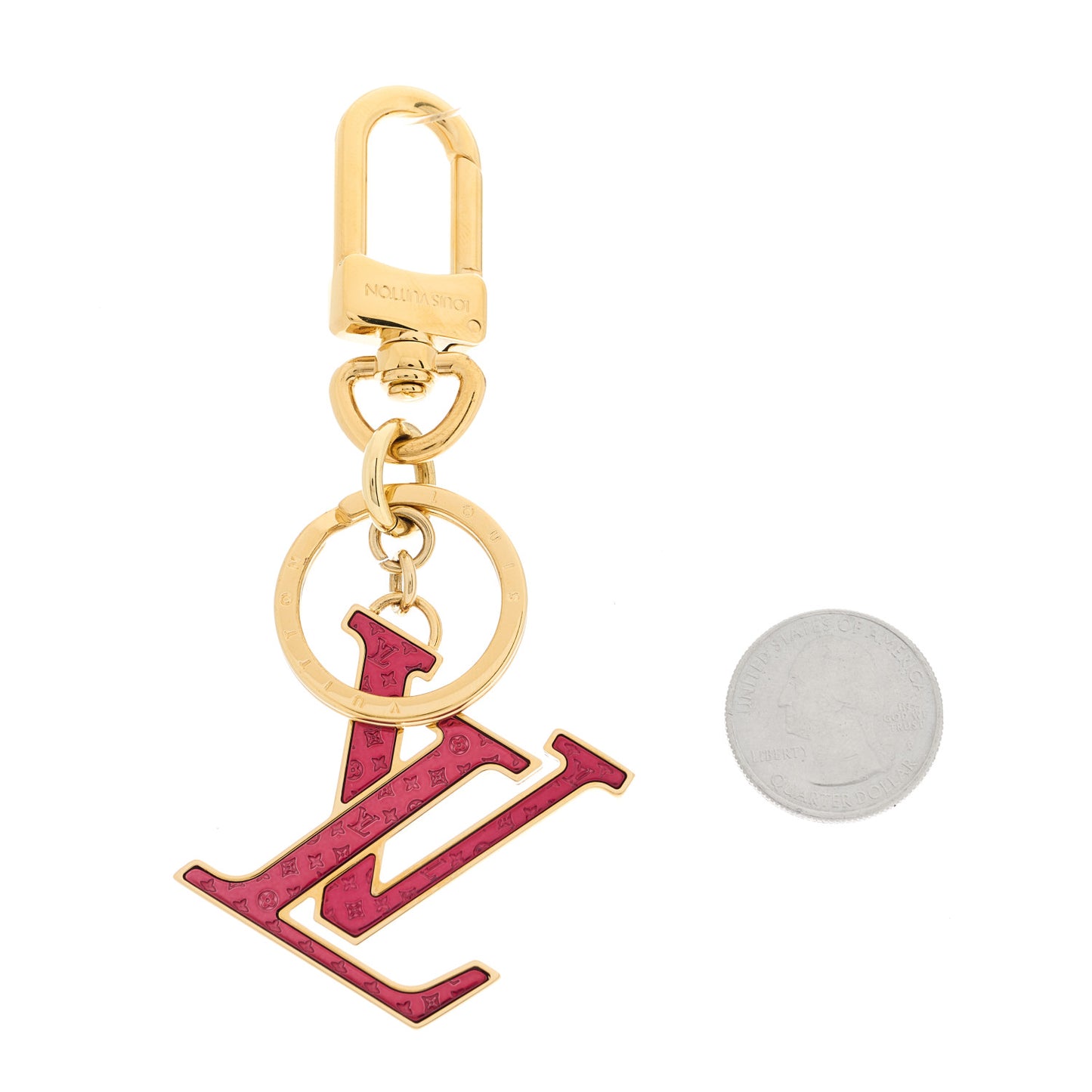 LV Nanogram Bag Charm Key Holder Red