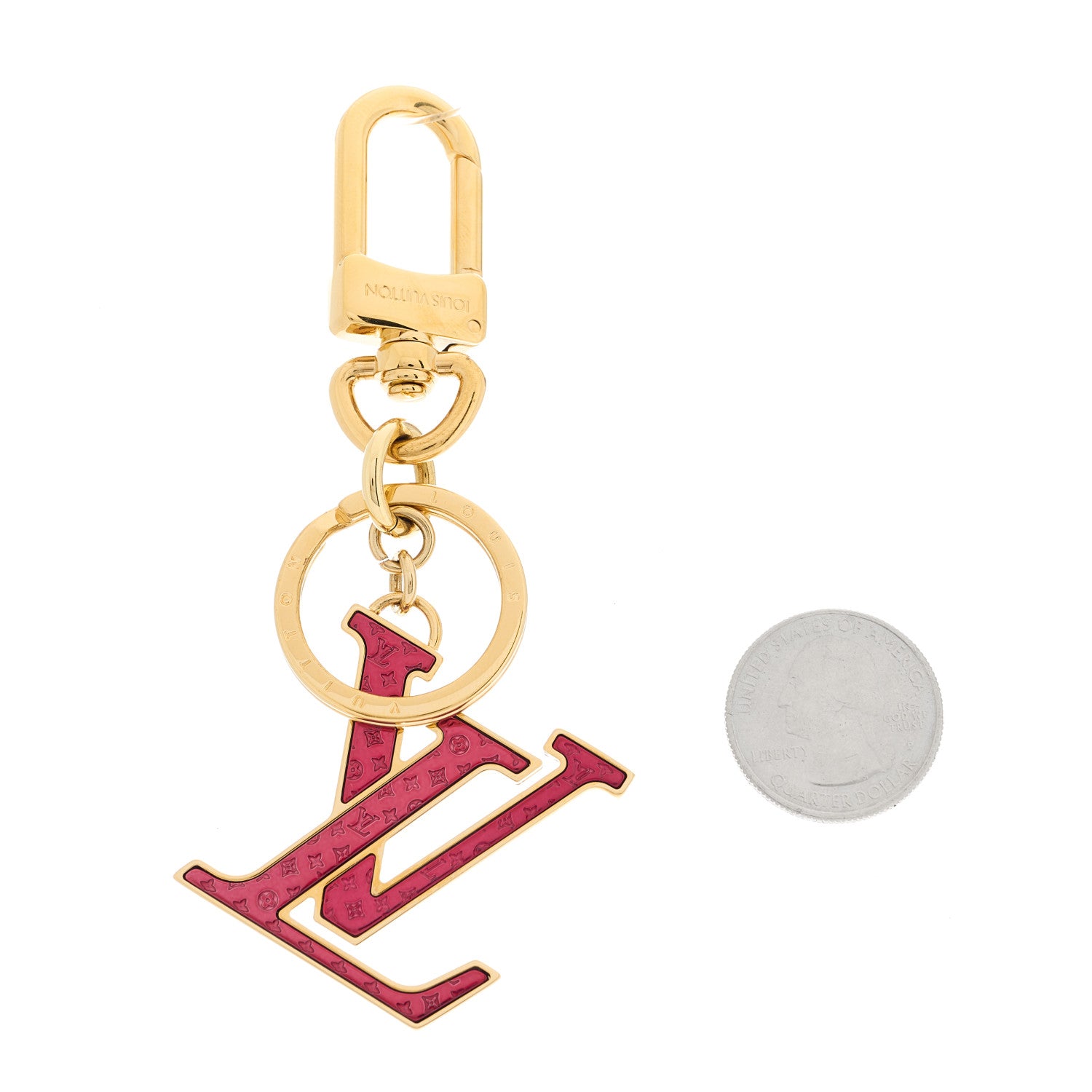 Louis Vuitton LV Nanogram Bag Charm Key Holder Red 2 of 5