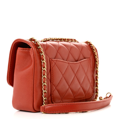 Chanel Lambskin Quilted Medium Vintage Flap Bag Red 3 of 11