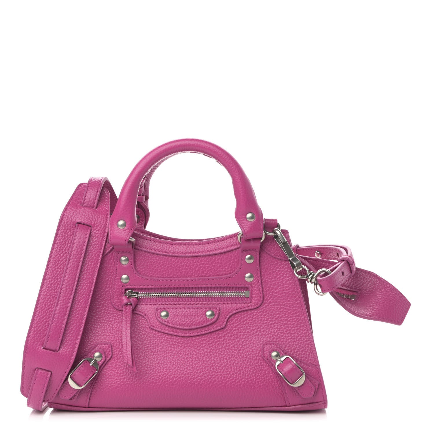 Balenciaga Grained Calfskin Neo Classic Silver Hardware Mini City Fuchsia 1 of 13
