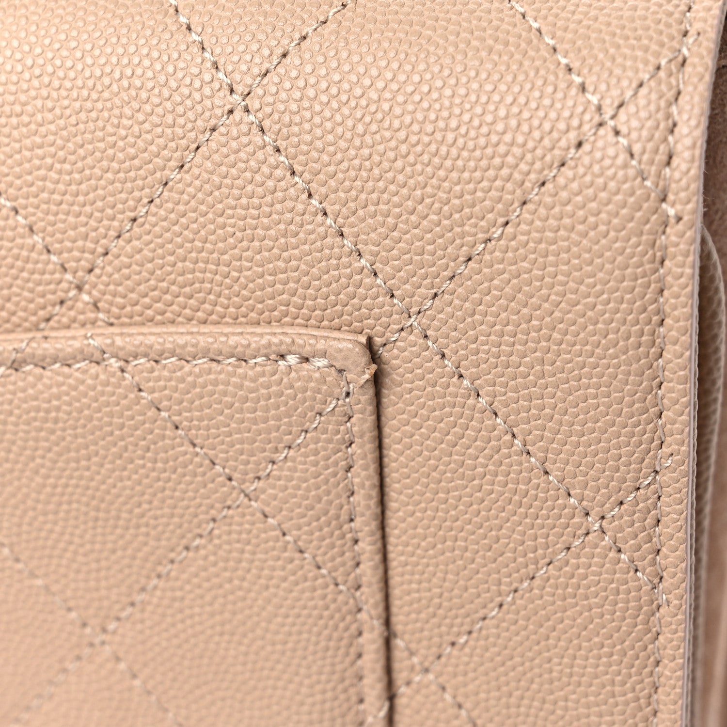 Chanel Caviar Suede Stitched Lady Coco Flap Beige 11 of 13
