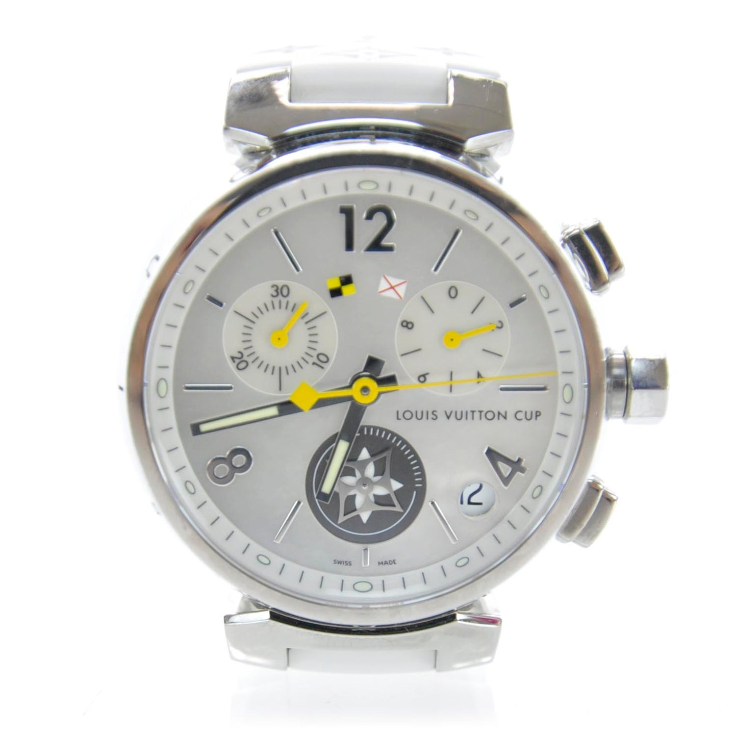 Stainless Steel Rubber Mother of Pearl 28mm Tambour Lovely Cup Quartz Watch