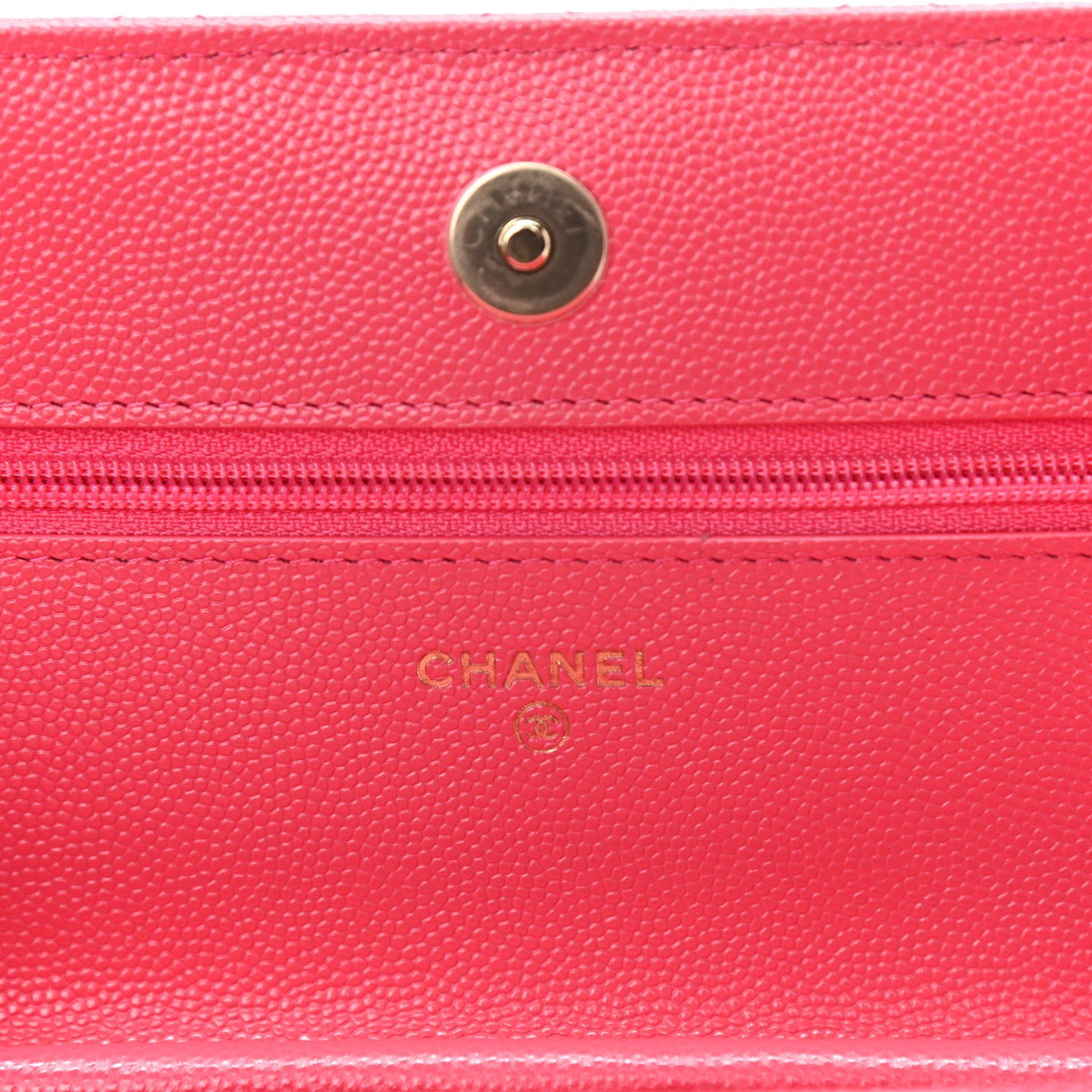 Caviar Quilted French New Wave Chain CC Wallet On Chain WOC Pink