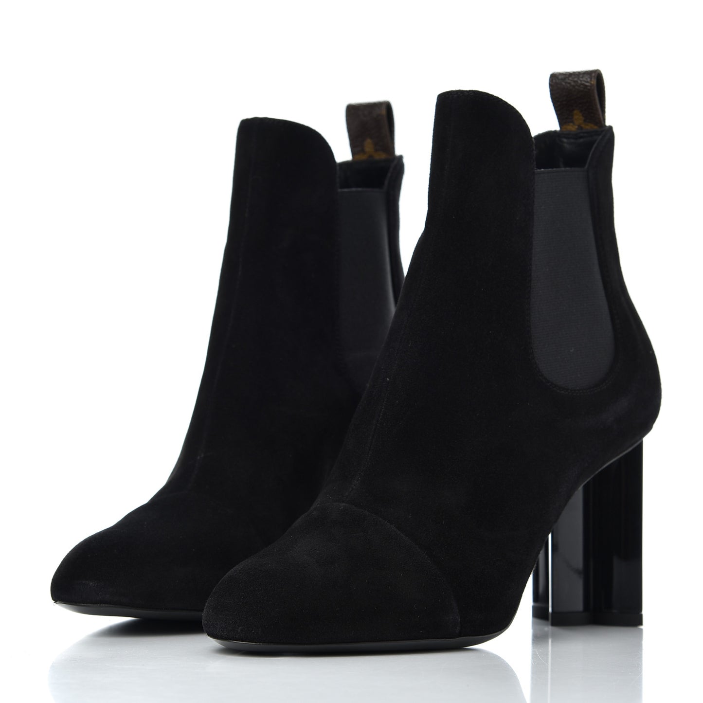 Suede Monogram Uniformes Cap Toe Chelsea 80mm Ankle Boots 38.5 Black