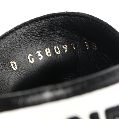 Chanel Aged Calfskin Lace Up Cap Toe Sneakers 38 Black White 8 of 8