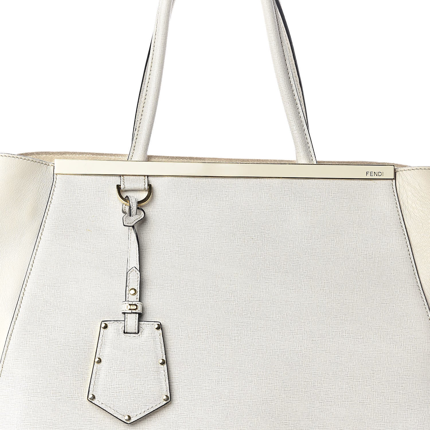 Fendi Vitello Elite Large 2Jours Tote Latte Bianco 7 of 15