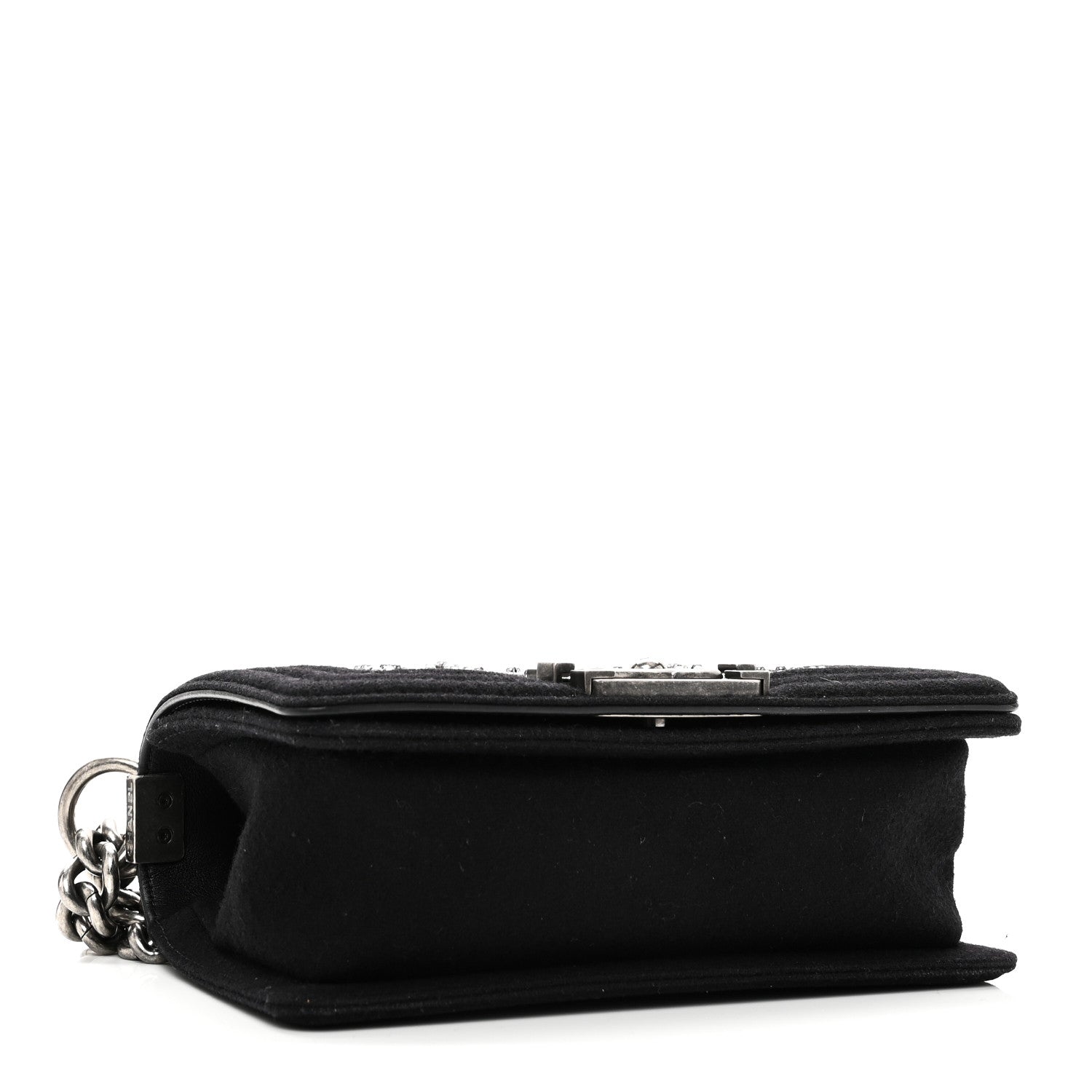 Chanel Wool Felt Embellished Small Boy Flap Black 4 of 10