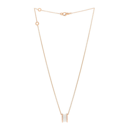Bulgari 18K Rose Gold White Ceramic B.Zero1 Pendant Necklace 2 of 4
