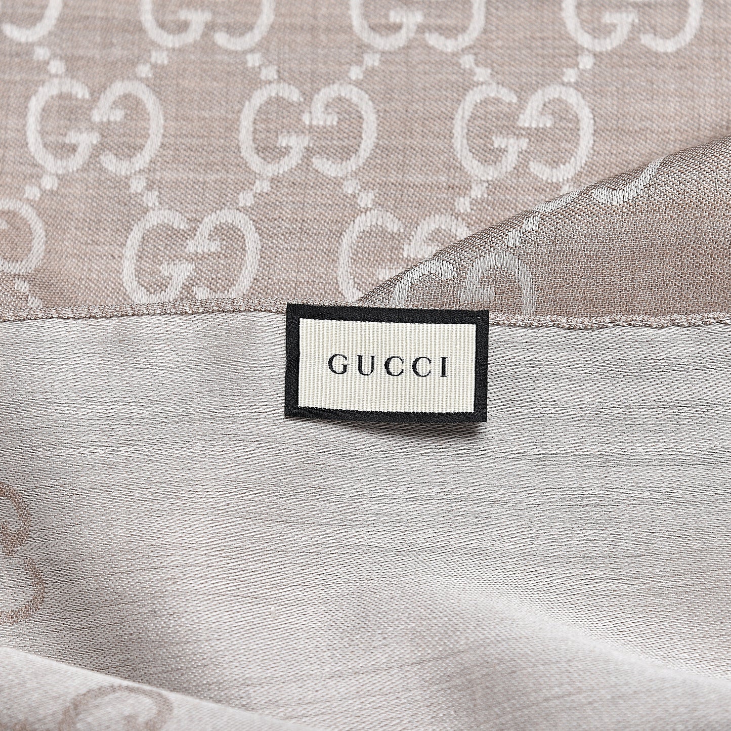 Wool Silk GG Monogram GGNat Plus Scarf Sand