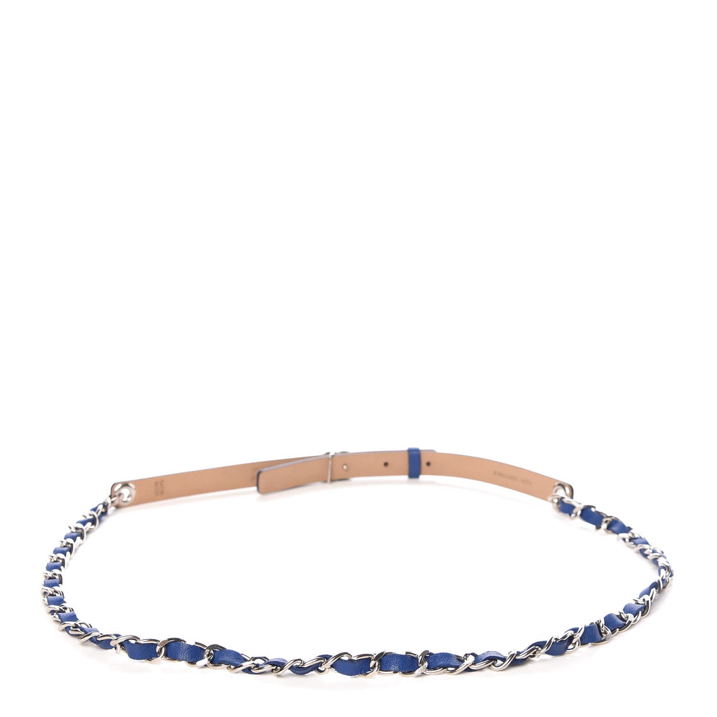 Lambskin CC Chain Belt 85 34 Blue Silver
