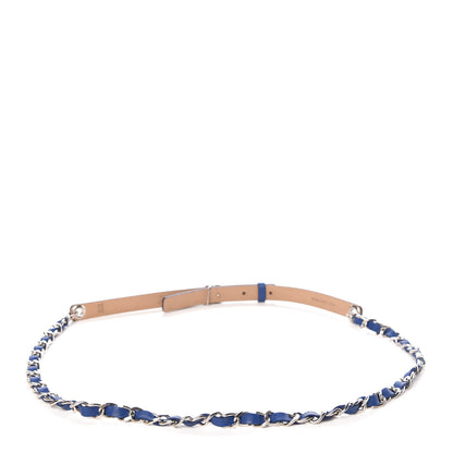 Chanel Lambskin CC Chain Belt 85 34 Blue Silver 3 of 7