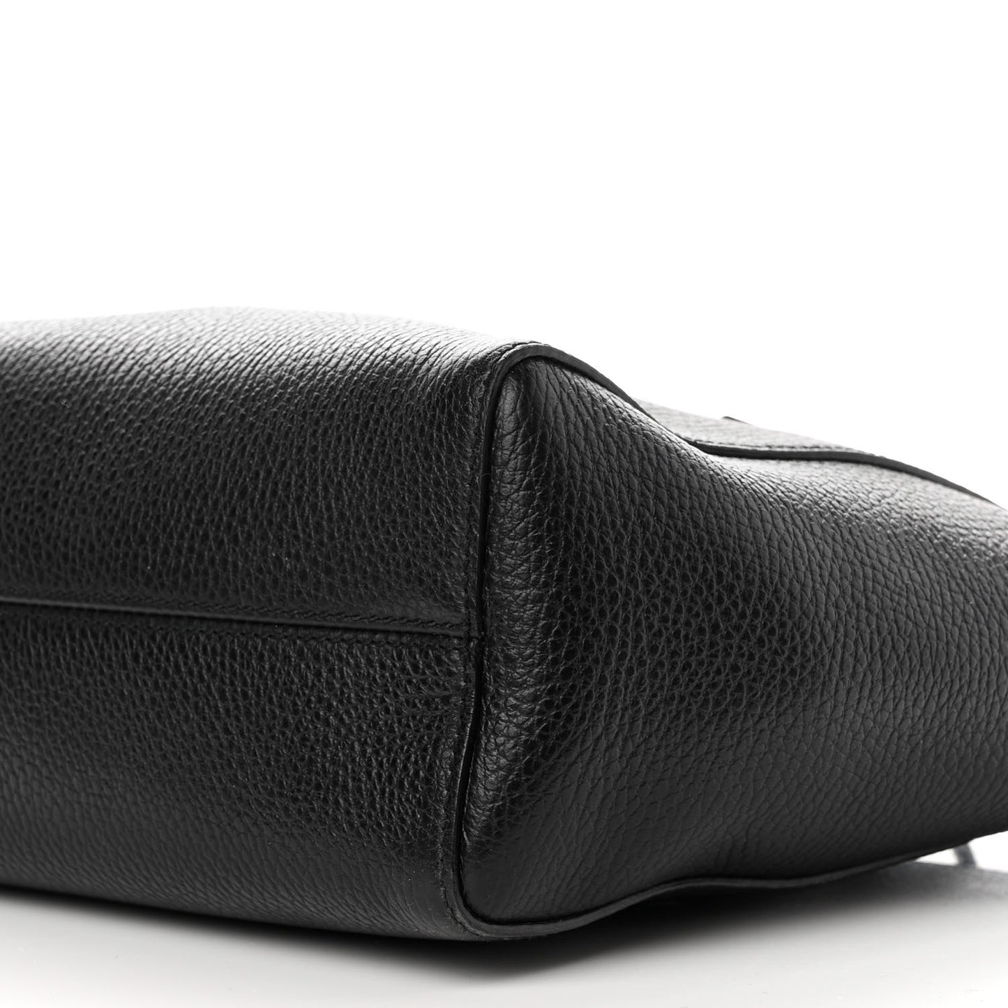 Dollar Calfskin Mini Swing Top Handle Bag Black