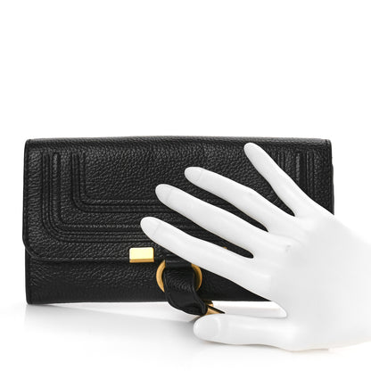 Chloe Calfskin Marcie Continental Flap Wallet Black 2 of 7