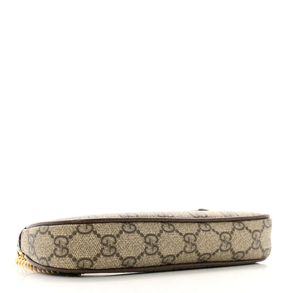 Gucci GG Supreme Monogram Textured Dollar Calfskin Mini Ophidia Chain Bag Beige Ebony 4 of 12