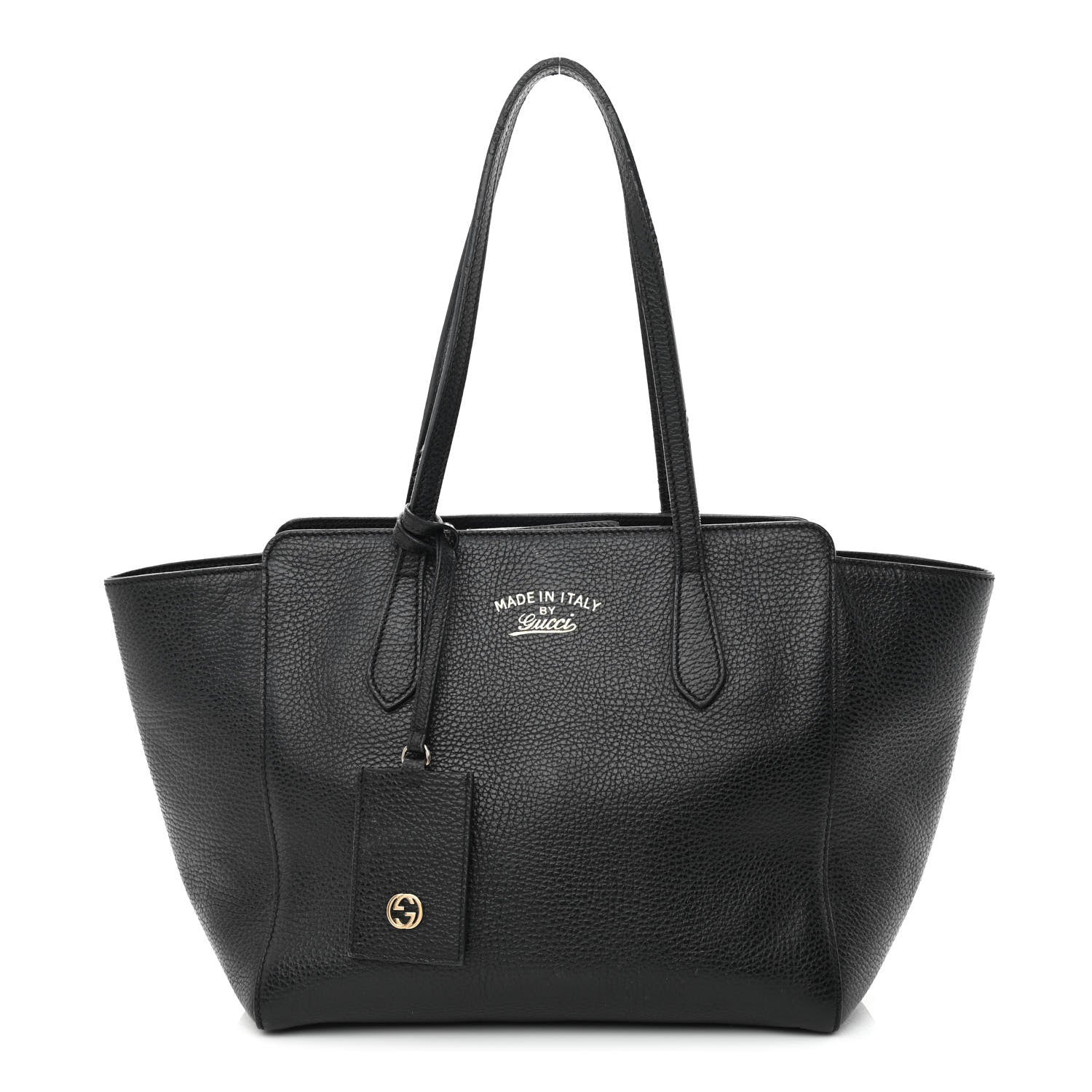 Gucci Pebbled Calfskin Small Swing Tote Black 1 of 11