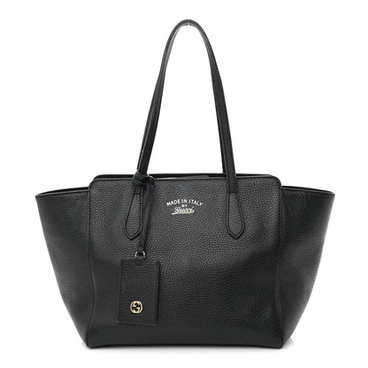 Gucci Pebbled Calfskin Small Swing Tote Black 1 of 11