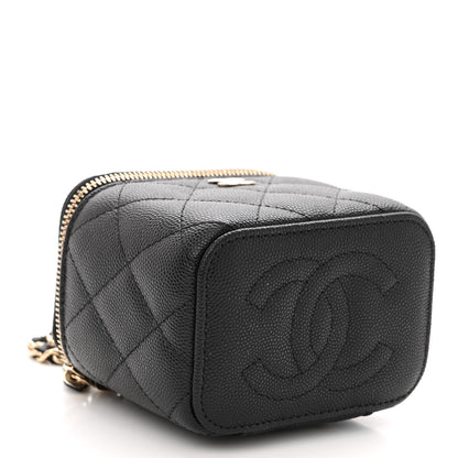 Chanel Caviar Quilted Mini Vanity Case With Chain Black 4 of 12