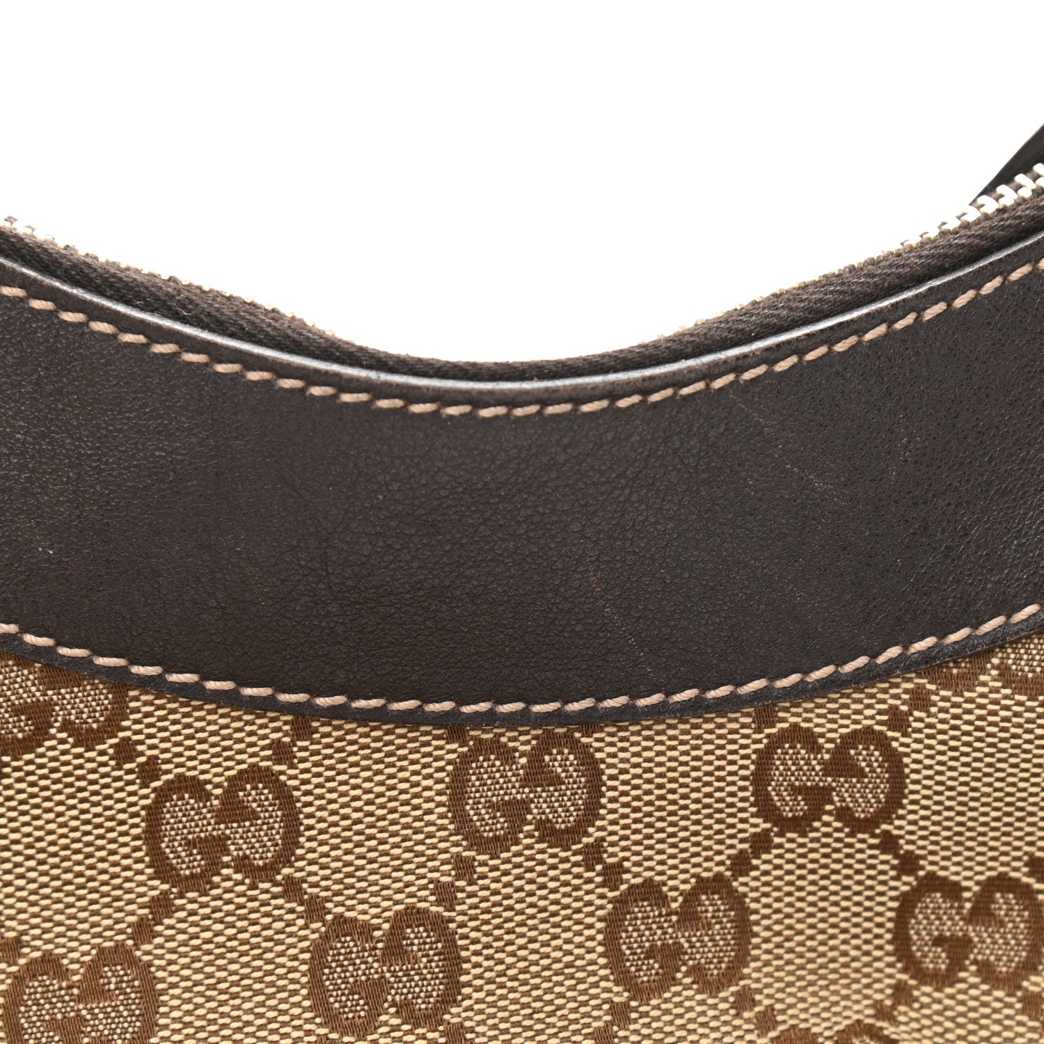 Gucci Monogram Medium D Gold Ring Hobo Dark Brown 11 of 12