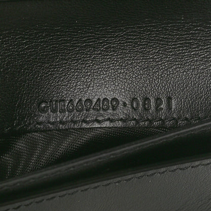 Saint Laurent Calfskin Heart Print Monogram Compact Zip Around Wallet Black Red 7 of 10