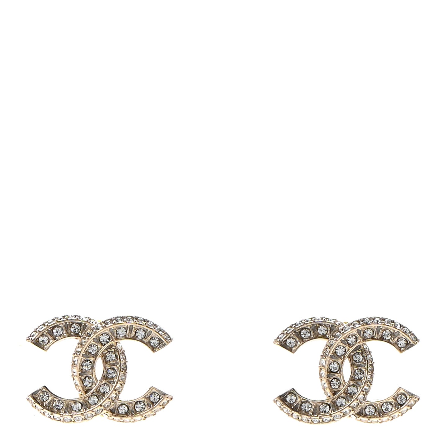 Crystal Timeless CC Earrings Light Gold