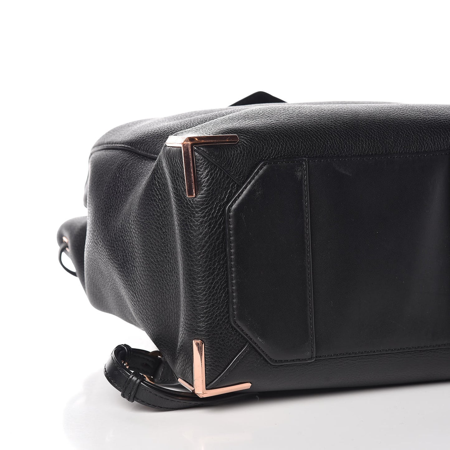 Pebbled Calfskin Prisma Skeletal Backpack Black Rose Gold Hardware